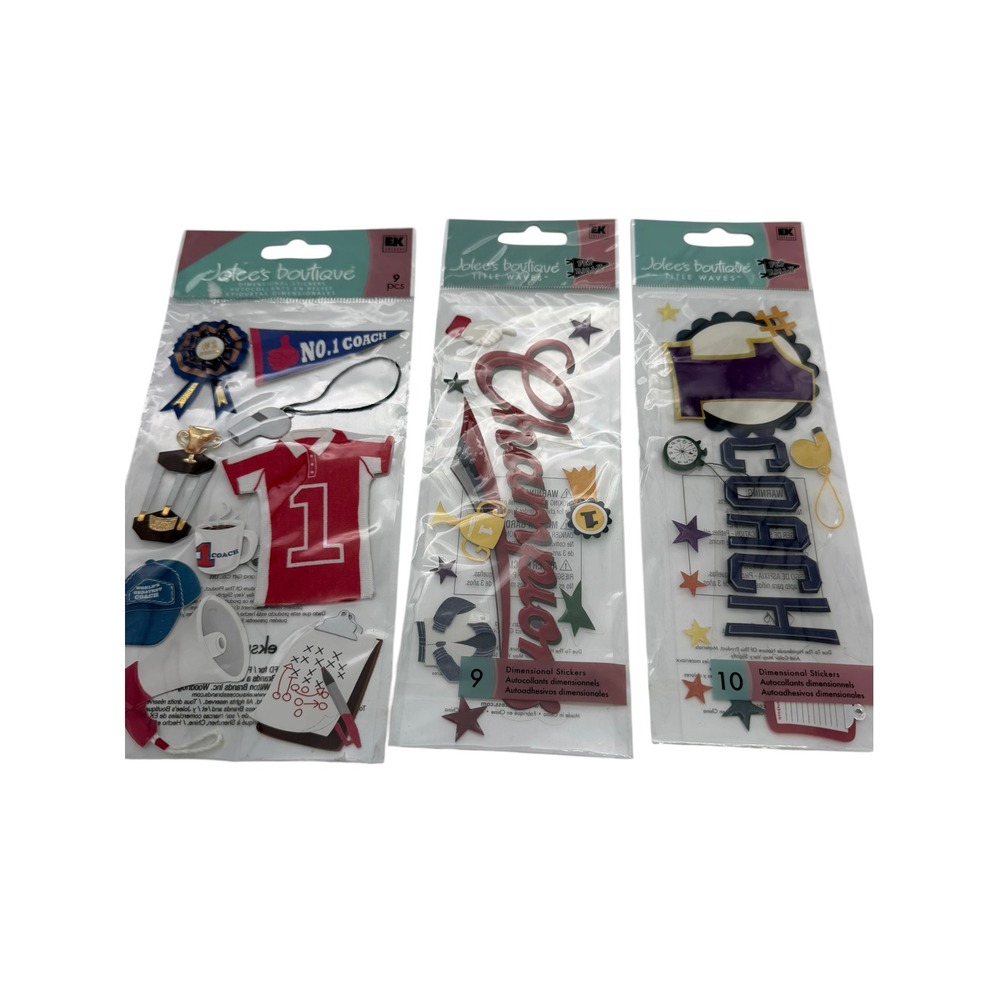 Jolee's Boutique Dimensional Stickers 3 Pack Coach Champion Sports Scrapbook